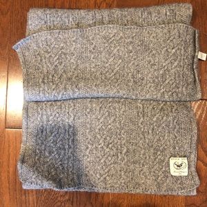 Avoca Nest Gray Cable Knit Cashmere Wool Scarf
